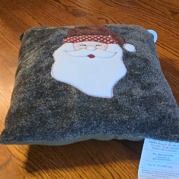 Forest Green Plush Santa Face Decorative Christmas Pillow - Picture 12 of 12
